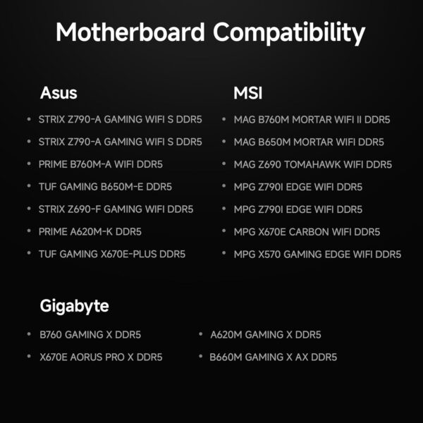 fanxiang RGB DDR5 RAM (Intel XMP 3.0) CL40 1.35V Desktop Computer Memory UDIMM - Black (DDR5 6400MHZ 32GB(2x16G))