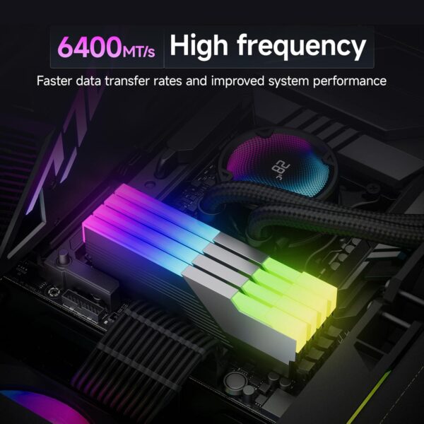 fanxiang RGB DDR5 RAM (Intel XMP 3.0) CL40 1.35V Desktop Computer Memory UDIMM - Black (DDR5 6400MHZ 32GB(2x16G))