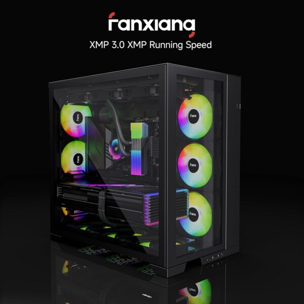 fanxiang RGB DDR5 RAM (Intel XMP 3.0) CL40 1.35V Desktop Computer Memory UDIMM - Black (DDR5 6400MHZ 32GB(2x16G))