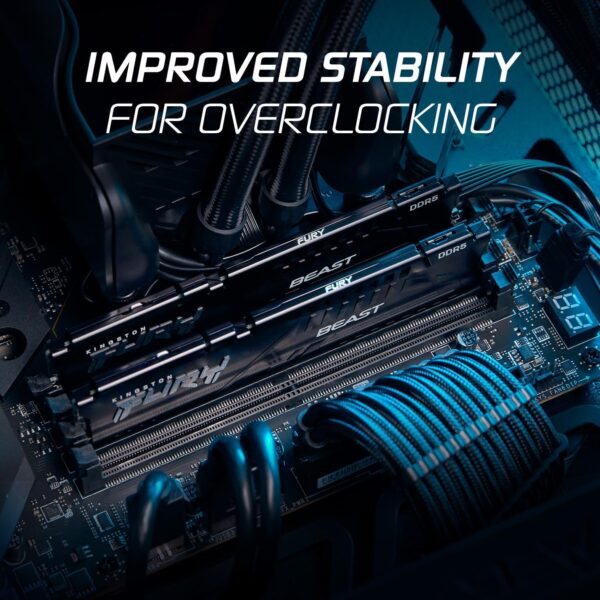 Kingston FURY Beast Black 16GB 6000MT/s DDR5 CL36 DIMM Desktop Gaming Memory Single Module - KF560C36BBE2-16