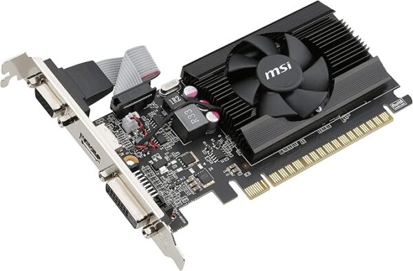 MSI NVIDIA GEFORCE GT 710 2GD3H LP Graphics Card '2GB DDR3, 954MHz, Low Profile, Low Consumption, VGA, DVI-D, HDMI, HTPC, Silent Passive Fanless Cooling System'