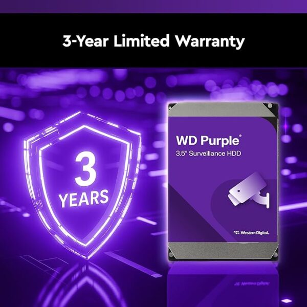 Western Digital WD Purple 4TB Surveillance Hard Drive - Designed for 24/7 Video Recording, AllFrame Technology, Up to 64 HD Cameras
