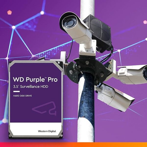 Western Digital WD Purple Pro Smart Video Hard Drive - 10TB, Advanced AI & Video Analytics, 7200 RPM,Reliable & Scalable Storage Solution